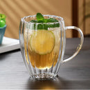 Axyaa Double Wall Glass Cup - High Borosilicate Heat Resistant Drinkware,  Transparent