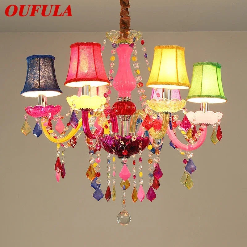Axyaa Pink Crystal Pendent Lamp for Girls' Room and Luxurious Living Area