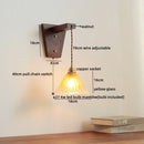 Axyaa Glass Walnut LED Wall Lamps, Modern Bathroom Mirror Light Fixtures