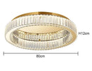 Axyaa Crystal Circle LED Chandelier: Modern Ceiling Light for Home Decor