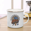 Axyaa Mushroom Enamel Coffee Mug with Handle - Creative Tea Water Cup Ideal for Travel