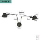 Axyaa Retro Adjustable Arm Wall Sconce Swing Arm Lamp for Bedroom & Living Room