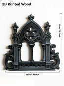 Axyaa Gothic Castle Wood Bookend - Elegant Home & Library Decor for Halloween