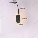 Axyaa LED Adjustable Angle Wall Lamp USB Charging Dimmable Reading Light