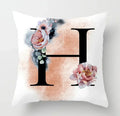 Axyaa Flower Cat Alphabet Pillowcase 45x45cm Cushion Cover, Modern Home Decor