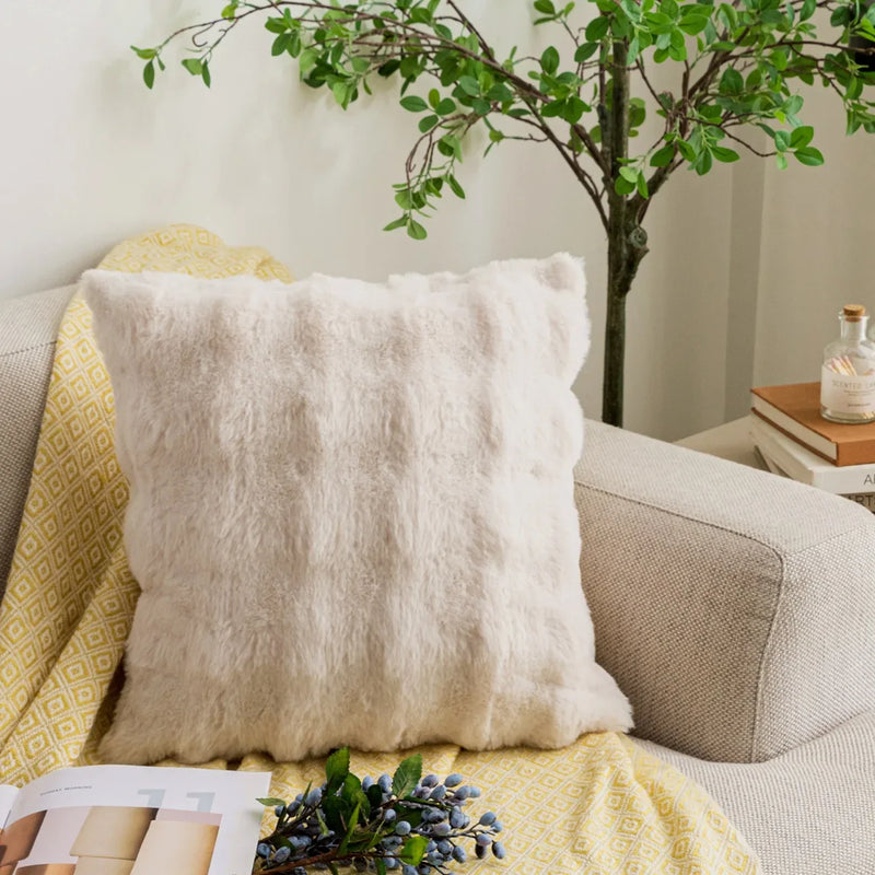 18x18in Plush Cushion Cover for Couch, Sofa & Bedroom by Axyaa
