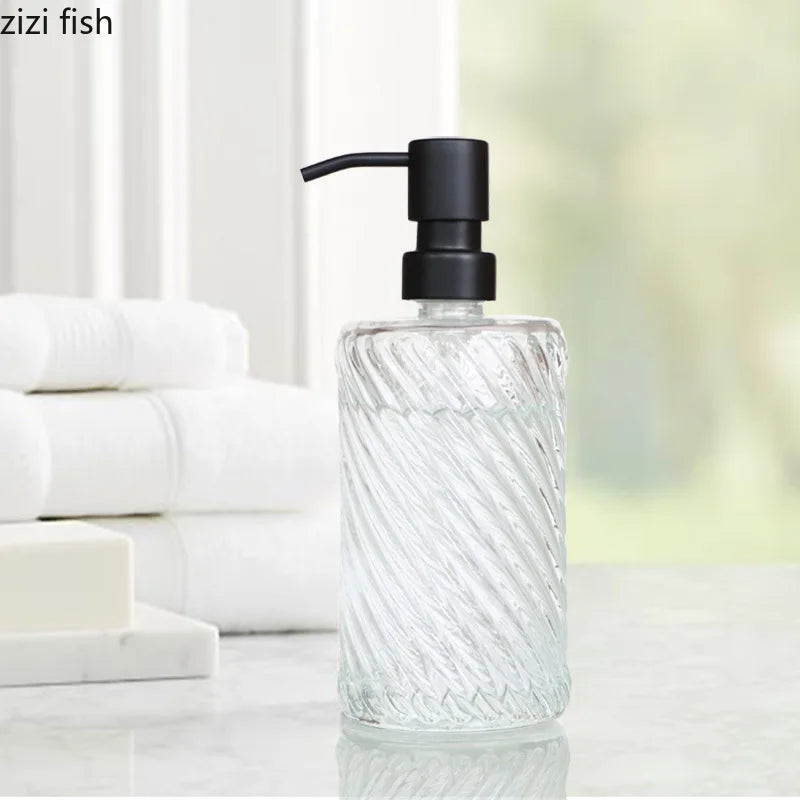 Axya Stainless Steel Pump Lotion Bottle Set - Bathroom Dispenser for Soap, Shampoo & Shower Gel
