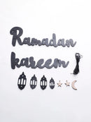 Ramadan Kareem Wooden Ornaments Set - Axyaa Muslim Decor Happy Eid Mubarak Theme