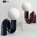 Axyaa Minimalist Glass Geometry LED Table Lamp for Bedroom and Living Room