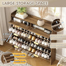 Rattan Shoe Storage Cabinet with 4 Flip Drawers & 2 Drawers by Axyaa