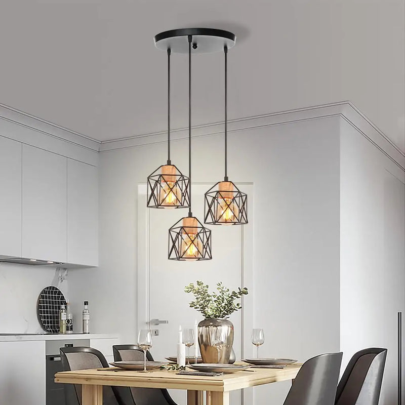 Axyaa Wood LED Pendant Chandelier for Modern Nordic Home Decor