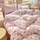 Axyaa Soft Double-Layer Cotton Quilt Cover Set with Pillowcase