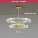 Axyaa Nordic Crystal Chandelier: Luxury Gold/Chromium Suspension Lamp