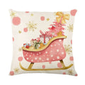 Christmas Party Pillowcase with Santa Claus & Snowman Print for Home Decoration by Axyaa.