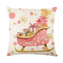 Christmas Party Pillowcase with Santa Claus & Snowman Print for Home Decoration by Axyaa.