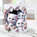 Axyaa 3D Cat Coffee Ceramic Mug Kitten Love Tea Cup Christmas Gift Mug