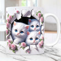 Axyaa Wall Cat Coffee Mug - Kitty Lover Friends Gift