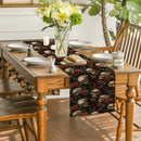 Axyaa Skull Rose Table Runner: Washable, Indoor Outdoor Dining Decoration
