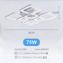 Axyaa Square Ceiling Lamp Modern Chandelier for Bedroom Living Room