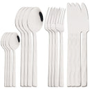 Axyaa 16-Piece Black Stainless Steel Cutlery Set for Western Dining