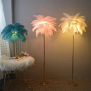 Axyaa Nordic Feather LED Floor Lamp for Living Room, Bedroom, Office - Stylish Home Decor & Night Light