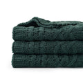 Axyaa Chenille Plaid Throw Blanket - Soft & Thick Knitted Bedspread