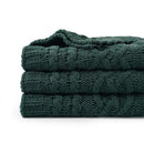 Axyaa Chenille Plaid Throw Blanket - Soft & Thick Knitted Bedspread