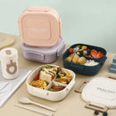 Axyaa Double-deck Divided Plastic Lunch Box - Kids Bento Box for Picnic & Fruit Salad