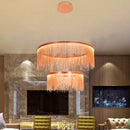 Axyaa Italian Tassel Aluminum Chain Chandelier - LED Pendant Lamp for Home Art Decor