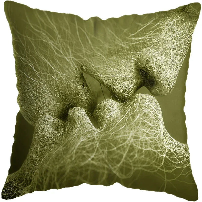Axyaa Romantic Kiss Painting Pillow Covers - Home Decor Essentials