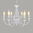 Axyaa Vintage Black White Chandeliers: Elegant Wrought Iron Lighting Fixture for Home and Hotel