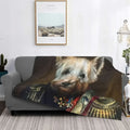 Axyaa Westie Dog Anatomy Flannel Blanket - Cozy Home Sofa Office Travel Throw