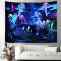 Axyaa Psychedelic Mushroom Jellyfish Skull Tapestry for Home Decor