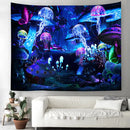 Axyaa Psychedelic Mushroom Jellyfish Skull Tapestry for Home Decor
