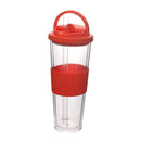 Axyaa Double-Layer Plastic Cup with Straw | Large Capacity | Leak-Proof | Student Friendly