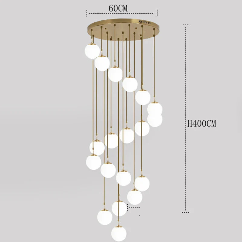 Axyaa Staircase Chandeliers LED Pendant Light for Modern Living Room Decor