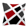 Axyaa Red Geometric Pillowcase Abstract Pachwork Cushion Cover Square Home Decor