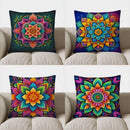 Colorful Mandala Pattern Pillow Cover by Axyaa for Sofa, Bedroom, Car