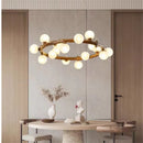 Axyaa Nordic Branch Chandelier with Milky White Glass Light
