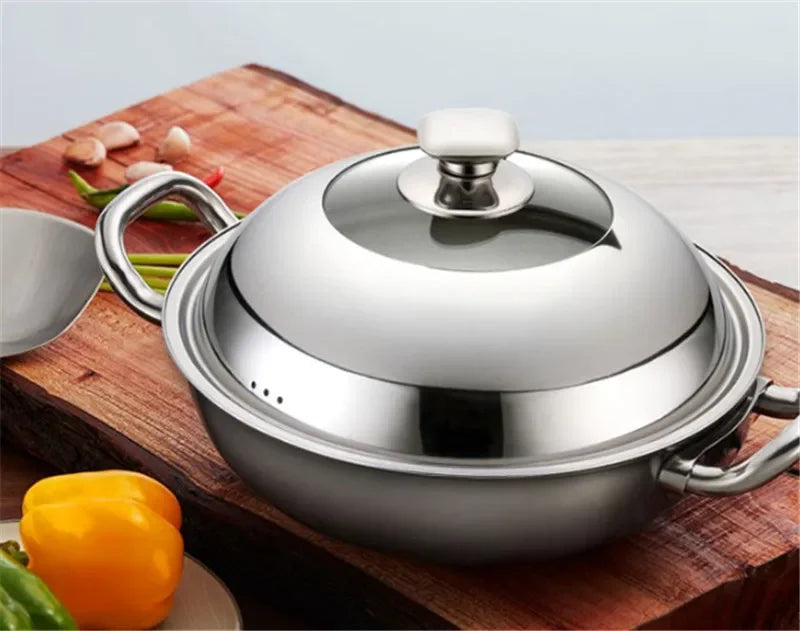 Axya Stainless Steel Wok Pan Lid - Universal Quality Dome Cover