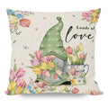 Axyaa Spring Gnome Sunflower Pillowcase for Home Bedroom Sofa