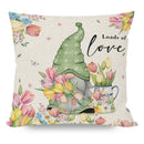 Axyaa Spring Gnome Sunflower Pillowcase for Home Bedroom Sofa