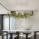 Axyaa Luxury Glass Gingko Leaf Chandelier for Home Decor
