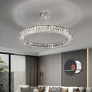 Axyaa Crystal Pendant Chandelier for Modern Luxury Decor, LED, Gold/Silver Finish