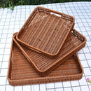 Axyaa Rattan Fruit Plate: Retro Woven Multipurpose Basket for Snacks, Candy & Sundry Storage