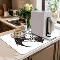 Axyaa Halloween Bat Drying Mat: Absorbent Anti-Slip Placemat for Table Cup Drying