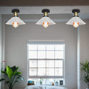 Axyaa Industrial Loft Ceiling Light: Retro Flush Mount LED Fixture for Living Room.