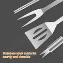 Axyaa 7-Piece Stainless Steel BBQ Tool Set in Paper Box for Outdoor Grilling