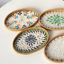 Axyaa Rattan Shell Inlaid Storage Basket: Light Luxury Tray for Living Room and Entrance