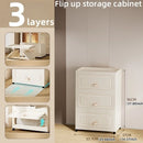 Axyaa Multi-Tier Storage Cabinet, Heavy-Duty Organizer with Rollers, Single/Double Door Design